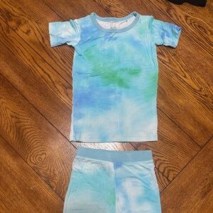 LITTLE SLEEPIES PJ: BLUE/GREEN TIE DYE (2T)